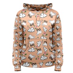 Vintage Lamb Pattern Peach Women s Pullover Hoodie by snowwhitegirl