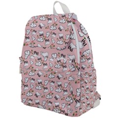 Vintage Lamb Pattern Pink Top Flap Backpack