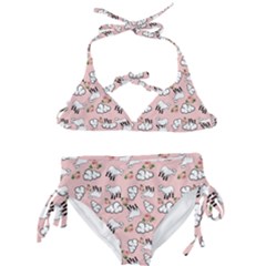 Vintage Lamb Pattern Pink Kids  Classic Bikini Set