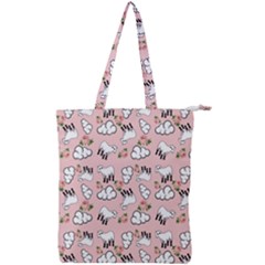 Vintage Lamb Pattern Pink Double Zip Up Tote Bag by snowwhitegirl