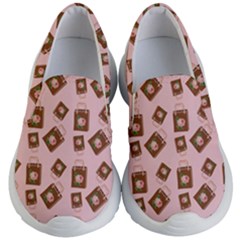 Shopping Bag Pattern Pink Kids  Lightweight Slip Ons