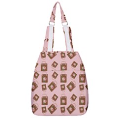 Shopping Bag Pattern Pink Center Zip Backpack