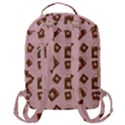 Shopping Bag Pattern Pink Flap Pocket Backpack (Large) View3