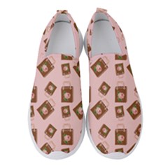 Shopping Bag Pattern Pink Women s Slip On Sneakers