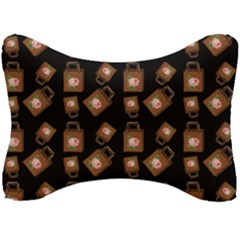 Shopping Bag Pattern Black Seat Head Rest Cushion