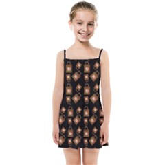 Shopping Bag Pattern Black Kids  Summer Sun Dress