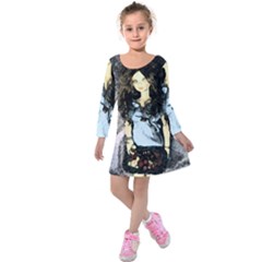 Chocolate Kids  Long Sleeve Velvet Dress