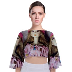 Cute In Pink Tie Back Butterfly Sleeve Chiffon Top