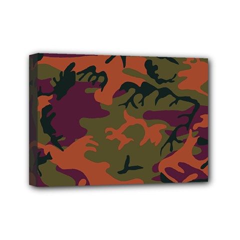 Camouflage Orange Mini Canvas 7  X 5  (stretched) by snowwhitegirl