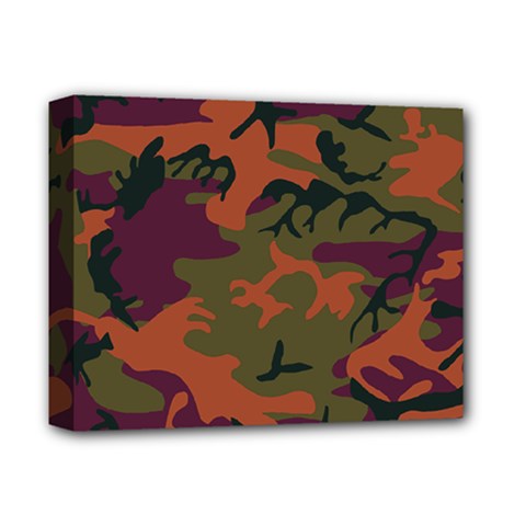 Camouflage Orange Deluxe Canvas 14  X 11  (stretched) by snowwhitegirl