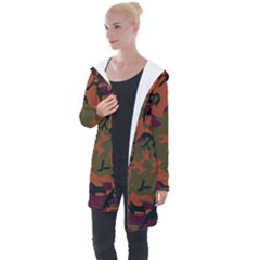 Camouflage Orange Longline Hooded Cardigan