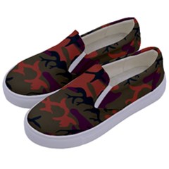 Camouflage Orange Kids  Canvas Slip Ons by snowwhitegirl