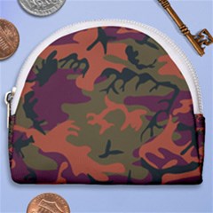 Camouflage Orange Horseshoe Style Canvas Pouch