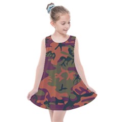 Camouflage Orange Kids  Summer Dress