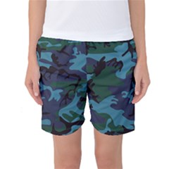 Camouflage Blue Women s Basketball Shorts