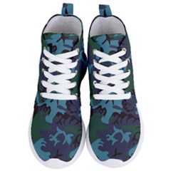 Camouflage Blue Women s Lightweight High Top Sneakers