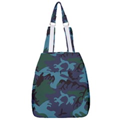 Camouflage Blue Center Zip Backpack