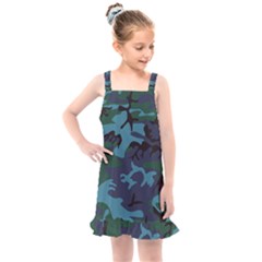 Camouflage Blue Kids  Overall Dress