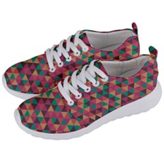 Retro Orange Green Geometric Pattern Men s Lightweight Sports Shoes