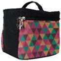 Retro Orange Green Geometric Pattern Make Up Travel Bag (Big) View1