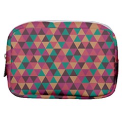 Retro Orange Green Geometric Pattern Make Up Pouch (small)