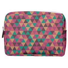 Retro Orange Green Geometric Pattern Make Up Pouch (medium)