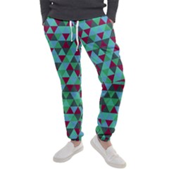 Retro Teal Green Geometric Pattern Men s Jogger Sweatpants