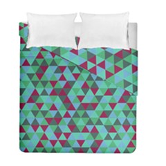 Retro Teal Green Geometric Pattern Duvet Cover Double Side (full/ Double Size) by snowwhitegirl