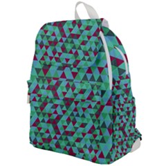 Retro Teal Green Geometric Pattern Top Flap Backpack