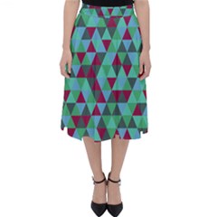 Retro Teal Green Geometric Pattern Classic Midi Skirt by snowwhitegirl