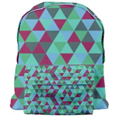 Retro Teal Green Geometric Pattern Giant Full Print Backpack by snowwhitegirl