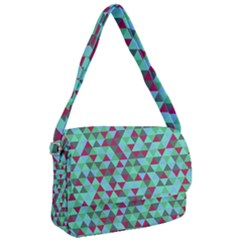 Retro Teal Green Geometric Pattern Courier Bag