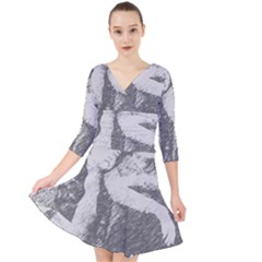 Kids Quarter Sleeve Front Wrap Dress