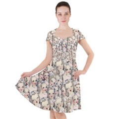 Vintage Singing Heads Cap Sleeve Midi Dress