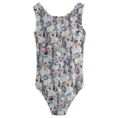 Vintage Singing Heads Kids  Cut-out Back One Piece Swimsuit