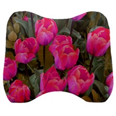 Pink Tulips Velour Head Support Cushion