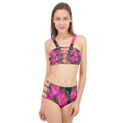 Pink Tulips Cage Up Bikini Set