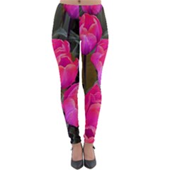 Pink Tulips Lightweight Velour Leggings