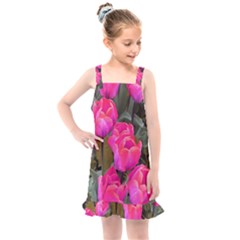 Pink Tulips Kids  Overall Dress