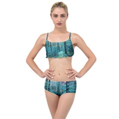 Blue Forest Layered Top Bikini Set