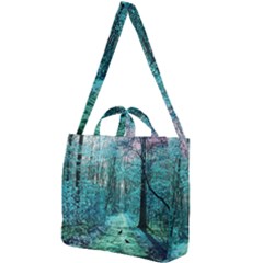 Blue Forest Square Shoulder Tote Bag