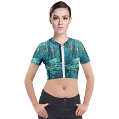 Blue Forest Short Sleeve Cropped Jacket