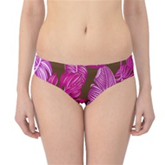 Tropical Pink Leaves Hipster Bikini Bottoms by snowwhitegirl