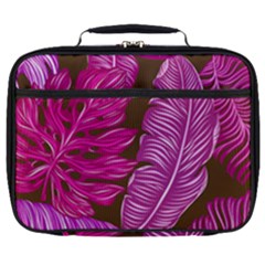 Tropical Pink Leaves Full Print Lunch Bag