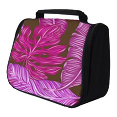 Tropical Pink Leaves Full Print Travel Pouch (small)