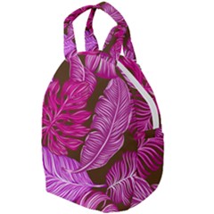 Tropical Pink Leaves Travel Backpacks