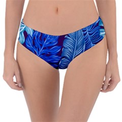 Tropical Blue Leaves Reversible Classic Bikini Bottoms by snowwhitegirl