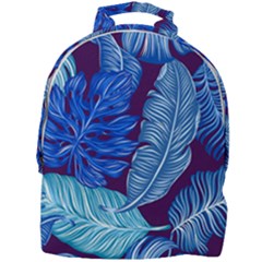 Tropical Blue Leaves Mini Full Print Backpack