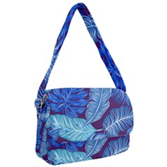 Tropical Blue Leaves Courier Bag