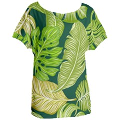 Tropical Green Leaves Women s Oversized Tee by snowwhitegirl